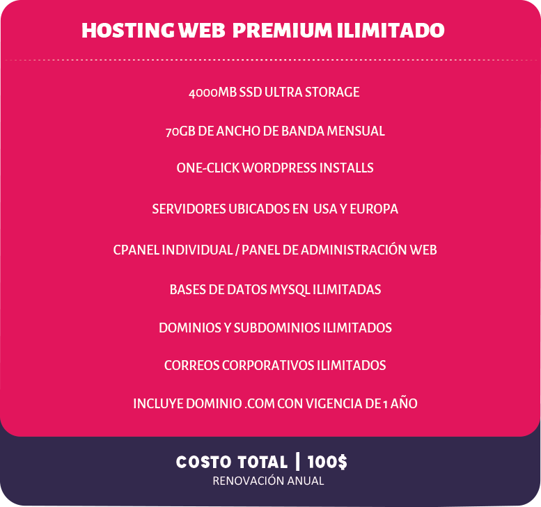 HOSTING WEB PREMIUM ILIMITADO